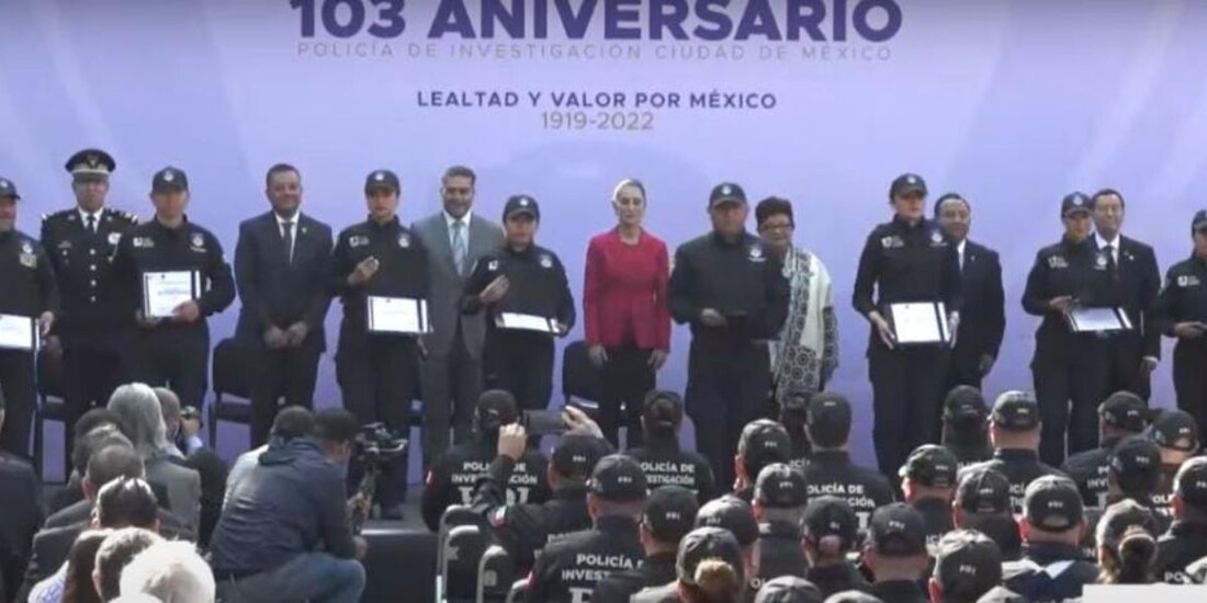 Conmemora Sheinbaum 103 aniversario de la Policía de Investigación.
