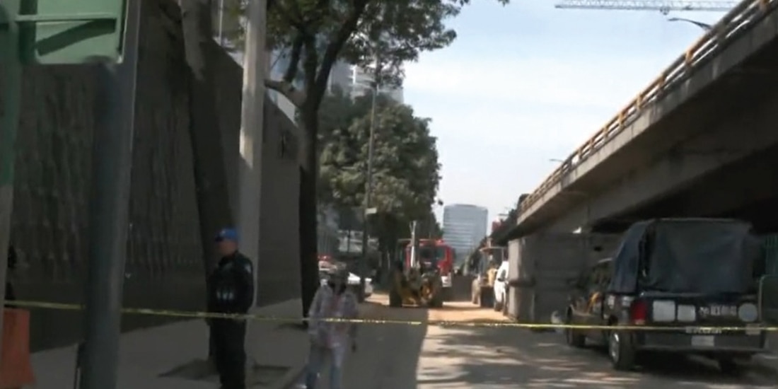 Lugar de los hechos donde ocurrió el derrumbe.