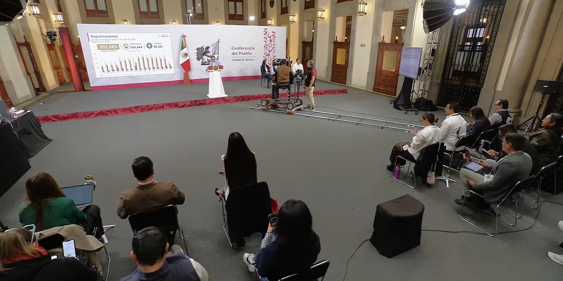 Conferencia Mañanera en Palacio Nacional.