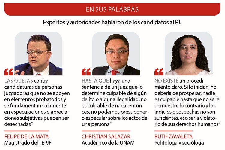 En sus palabras │ Expertos y autoridades hablaron de los candidatos al PJ.