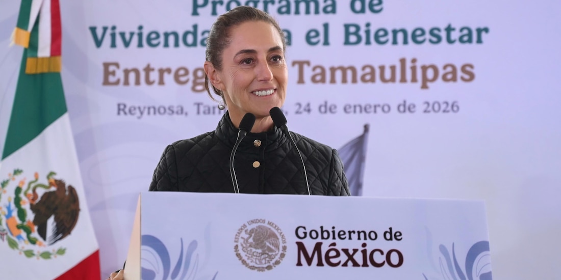 Presidenta Claudia Sheinbaum encabeza programa Vivienda para el Bienestar en Reynosa, Tamaulipas.