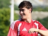 Armando González en uno de sus primeros entrenamientos con el Olympiacos
