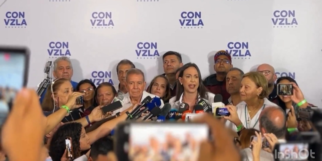 Edmundo González Urrutia y María Corina Machado llamarón a cuidar el conteo de resultados.