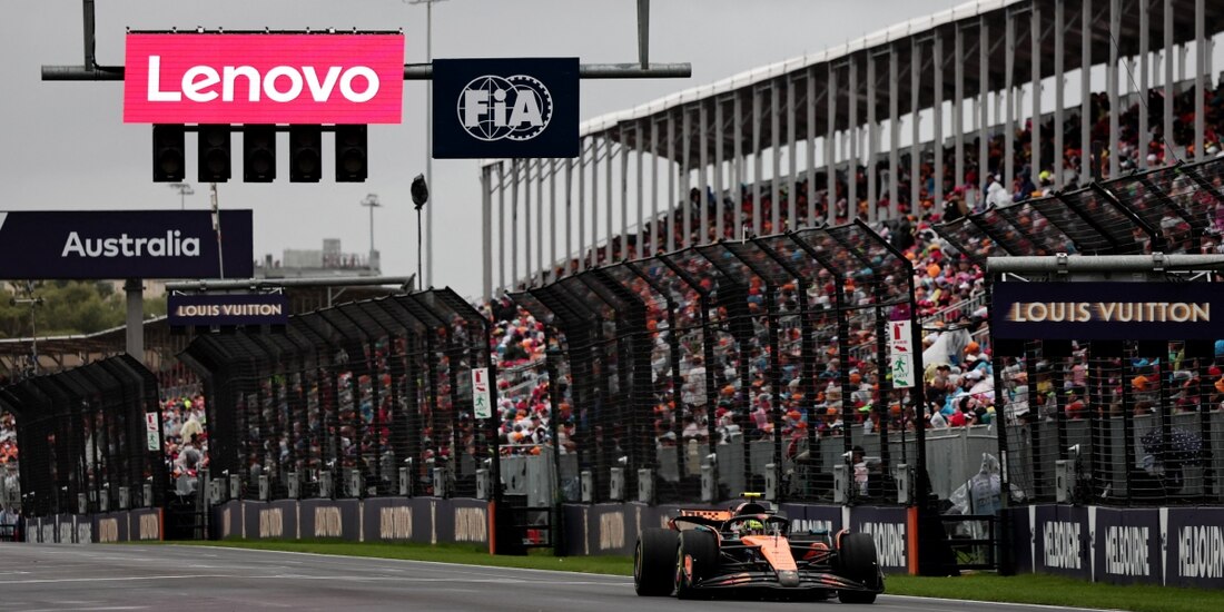 El McLaren de Lando Norris en el Gran Premio de Australia de F1.