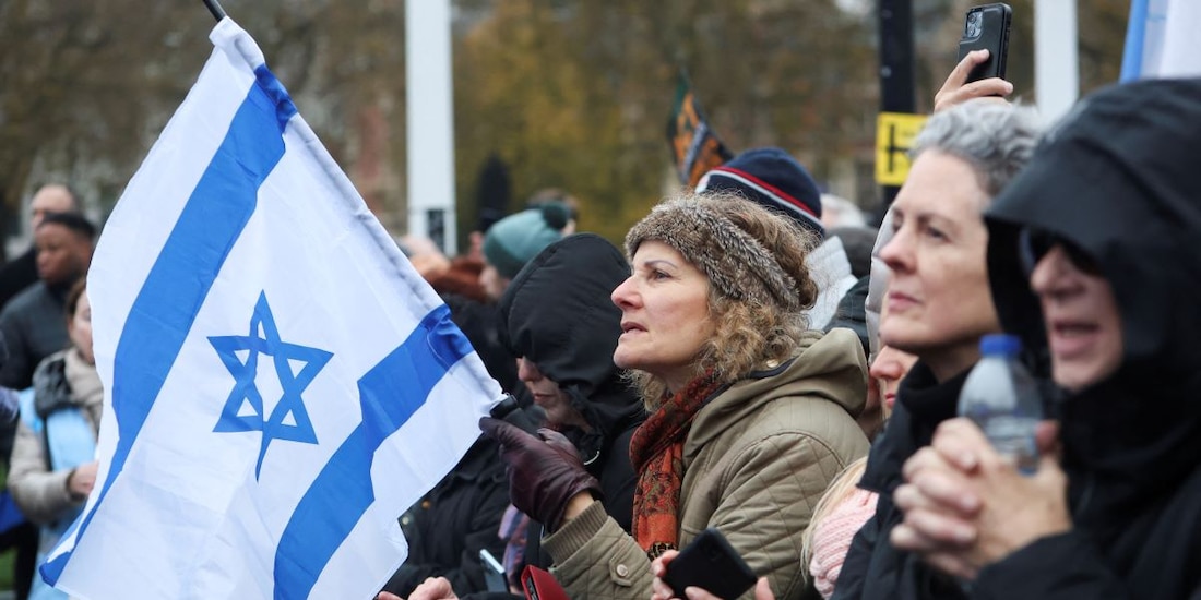 Protesta a favor de Israel en Londres.
