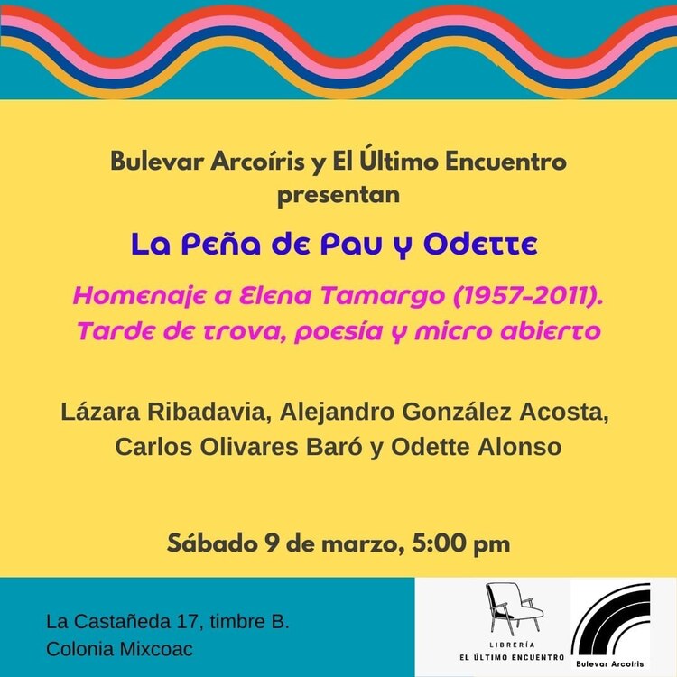 Homenaje a la poeta Elena Tamargo (1957 – 2011).