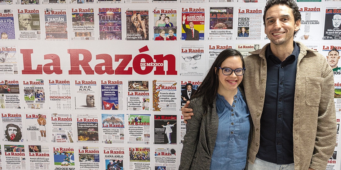MÓNICA y Juan Arce, ayer, en La Razón.