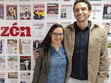MÓNICA y Juan Arce, ayer, en La Razón.