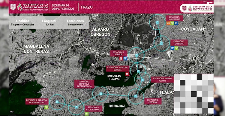 Mapa Línea 4 del Cablebús
