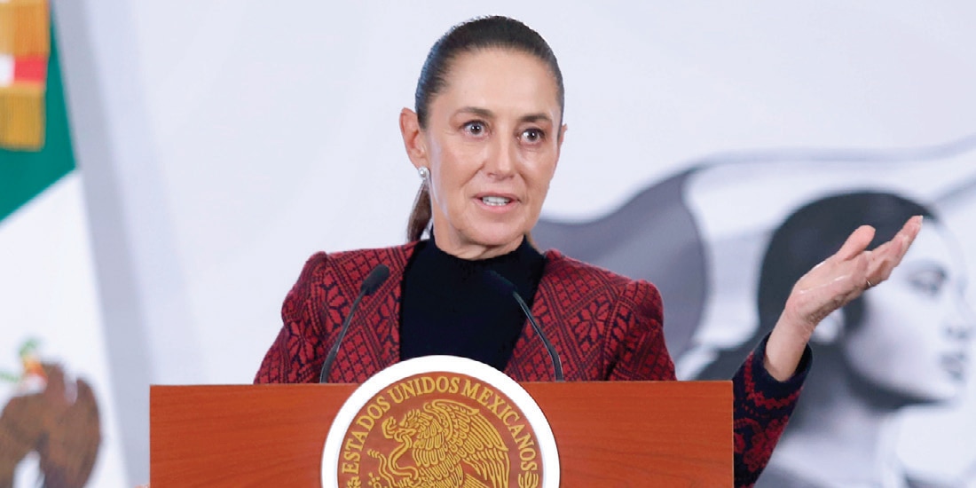LA PRESIDENTA Claudia Sheinbaum, ayer durante su conferencia matutina desde Palacio Nacional.