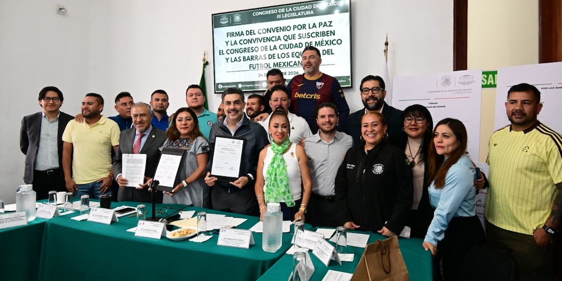 Congreso de la CDMX firma convenio en favor de la paz en los estadios