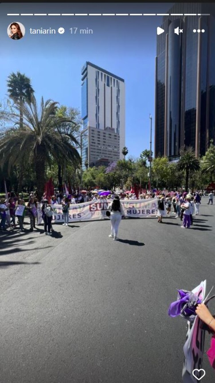 Tania Rincón está en la marcha del 8M