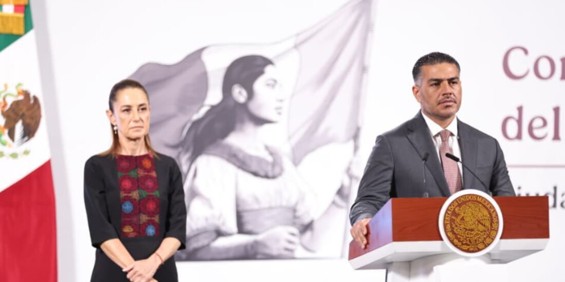 El titular de la Secretaría de Seguridad y Protección Ciudadana, Omar García
Harfuch, durante la conferencia presidencial