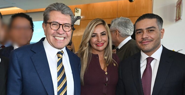 Ricardo Monreal, Jessica Saiden y Omar García Harfuch