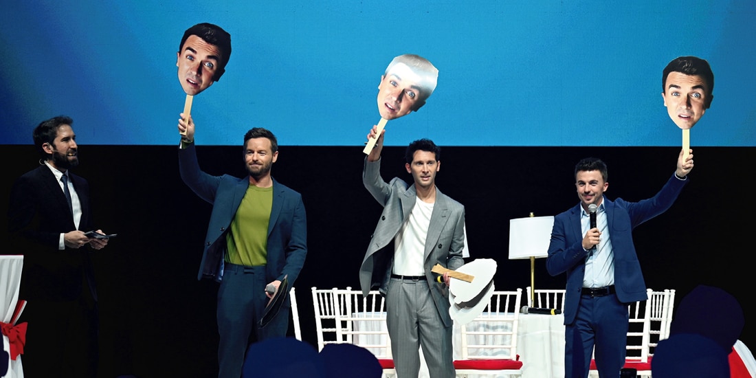 Christopher Masterson, Frankie Muniz y Justin Berfield, ayer.