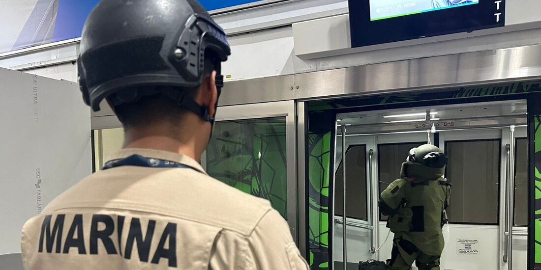 Operación de la Marina en el AICM.