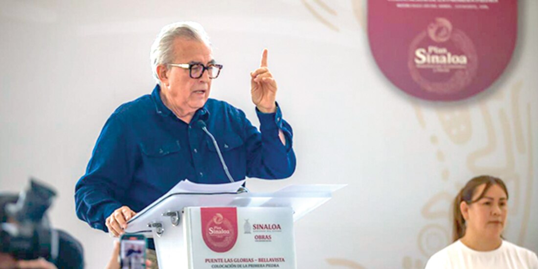 El gobernador de Sinaloa, Rubén Rocha Moya, ayer, en conferencia.