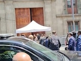 La comitiva de EU llegando a Palacio Nacional.