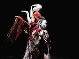 Norihito Ishii y Kana Kitty, durante una función de la obra.