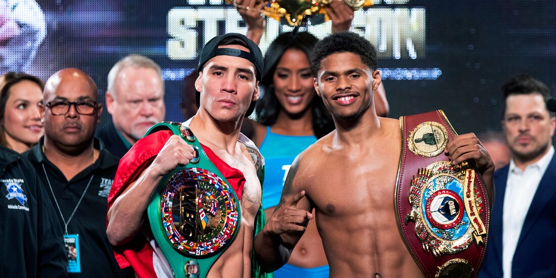 Óscar Valdez y Shakur Stevenson unifican los cetros de peso superpluma de la WBC y WBO.