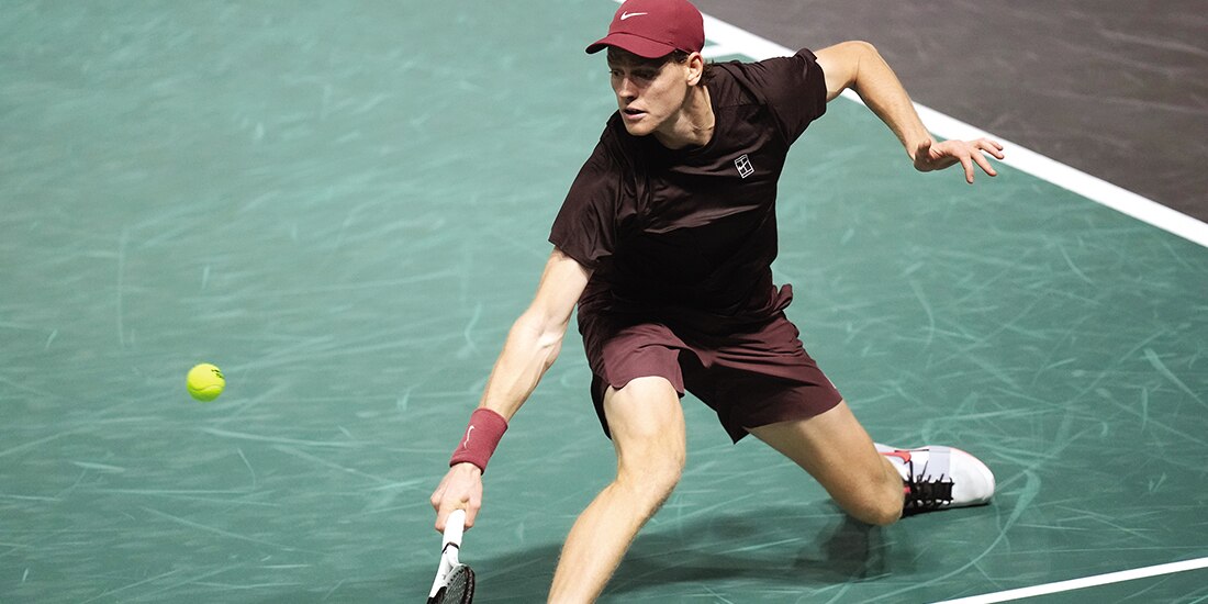 El italiano, ayer, en un regreso de pelota en París ante Zizou Bergs en el Masters.