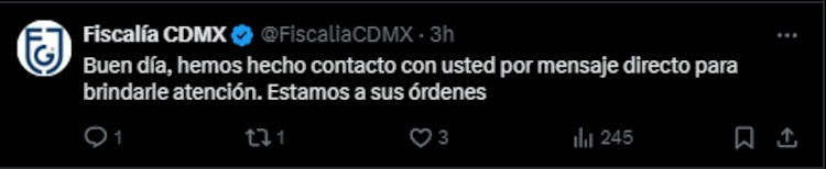 Fiscalía de la CDMX responde a Samo.