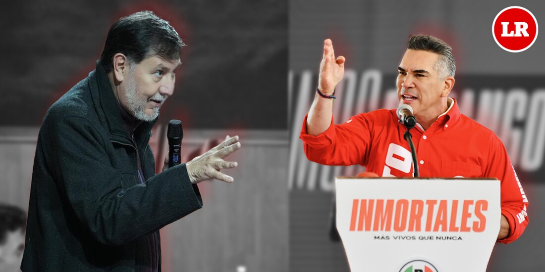 Los senadores Gerardo Fernández Noroña (Morena) y Alejandro Moreno Cárdenas (PRI).