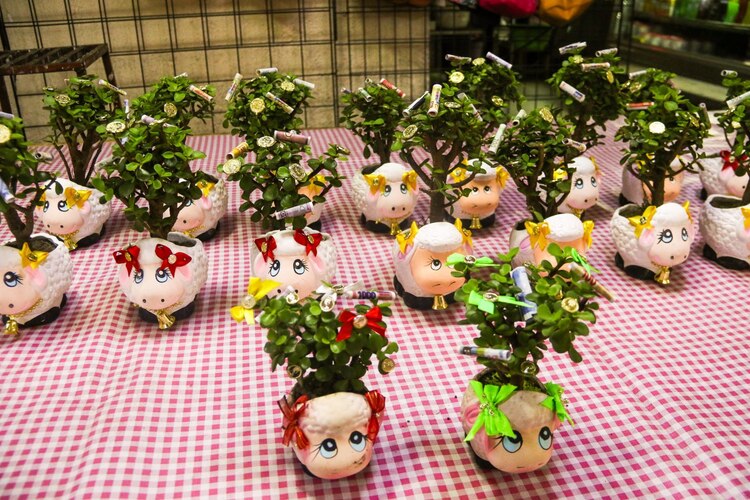 Amuletos para tener prosperidad en 2025, en un mercado de la CDMX.