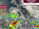 Imagen satelital del huracán "Rachel", localizado cerca de la costa de Cabo San Lucas, Baja California Sur.