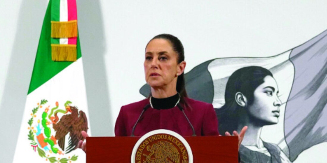 La Presidenta Claudia Sheinbaum, ayer, en conferencia.