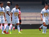Jugadores de Pumas después de su empate con Atlas en la Fecha 1 del Torneo Grita México Apertura 2021 de la Liga MX.