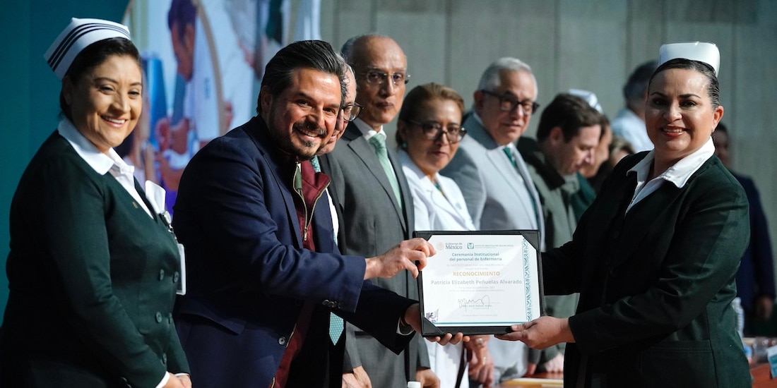 Zoé Robledo durante la celebración al Personal de Enfermería del IMSS