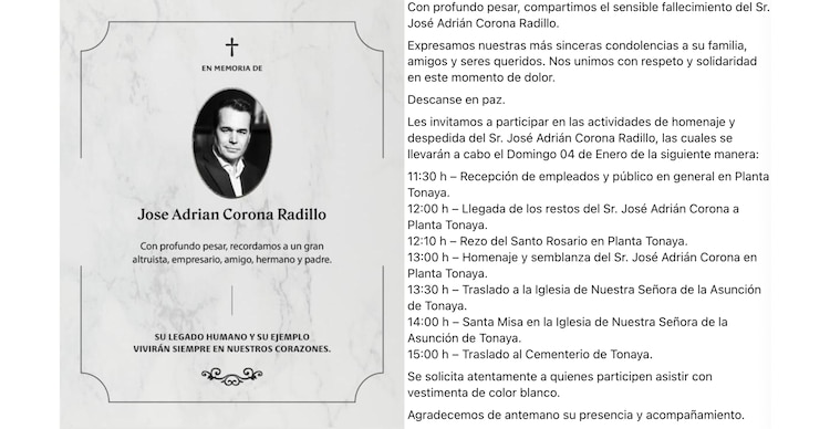 Homenaje a Adrián Corona