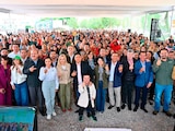 Al centro de la imagen el gobernador Ricardo Gallardo.