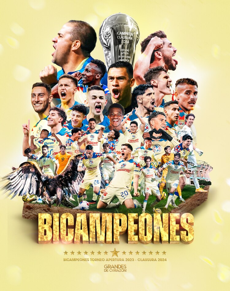 El América presume su bicampeonato.