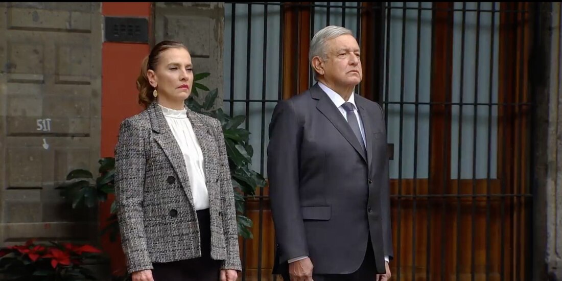 El presidente Andrés Manuel López Obrador y Beatriz Gutiérrez Müller.