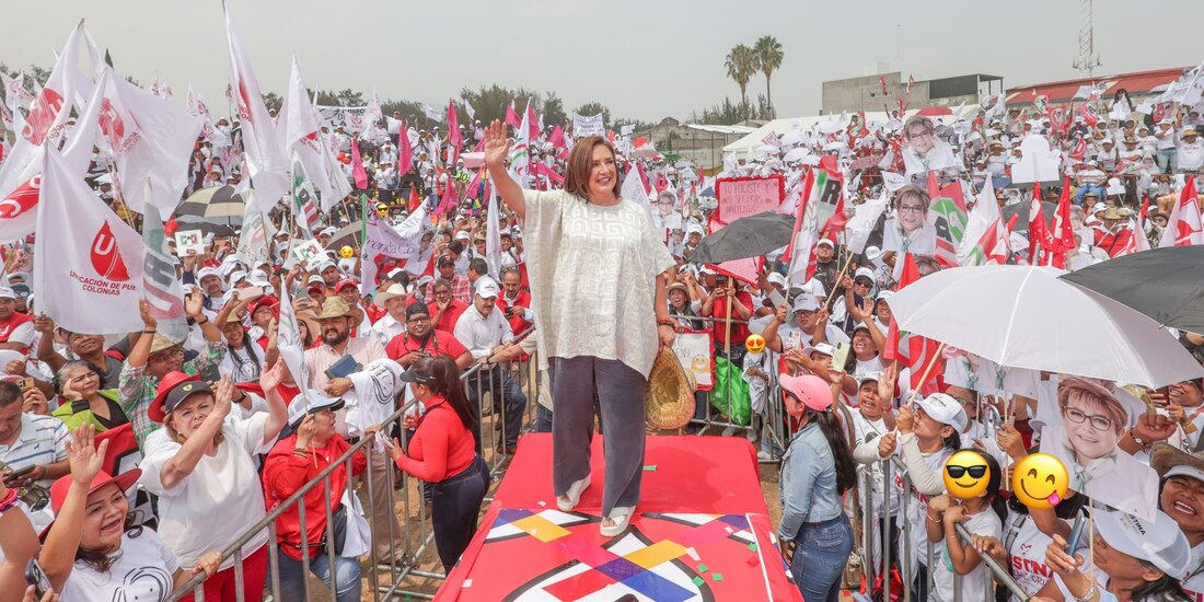 La candidata presidencial de oposición en La Paz, Estado de México, ayer.