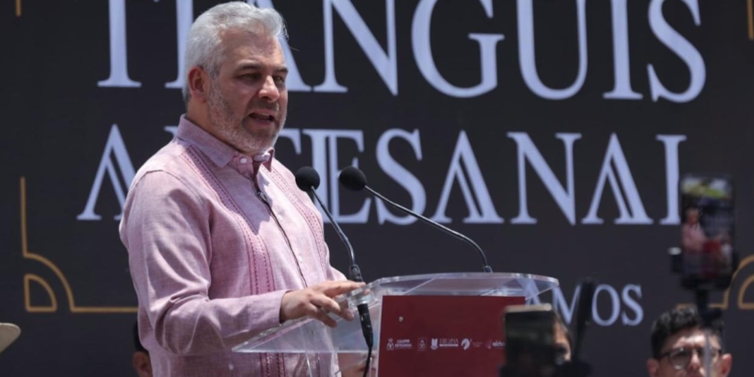 El gobernador Alfredo Ramírez Bedolla, ayer, en Uruapan, Michoacán.