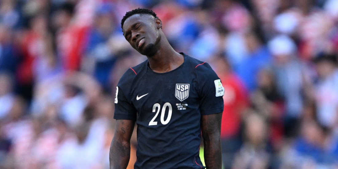 Folarin Balogun en el partido ante Bélgica.