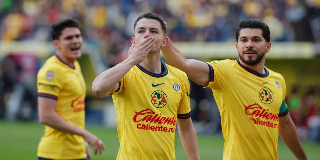 Álvaro Fidalgo celebra su gol en la victoria de América sobre Toluca en la Jornada 10 de la Liga MX.