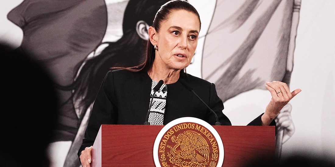 La Presidenta Claudia Sheinbaum, ayer, en conferencia de prensa.