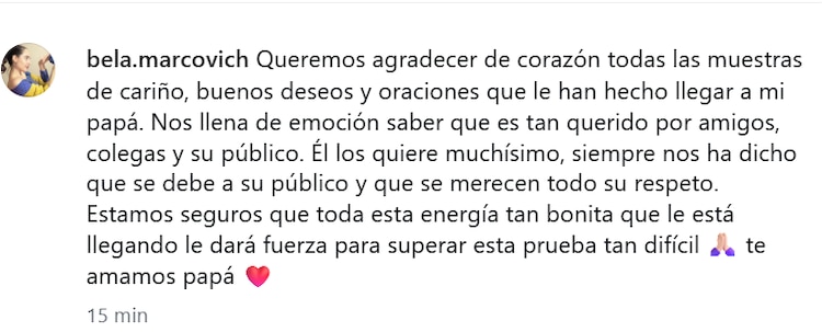 Mensaje de Bela Marcovich