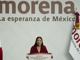 Ariadna Montiel da su primer discurso como dirigente nacional de Morena.