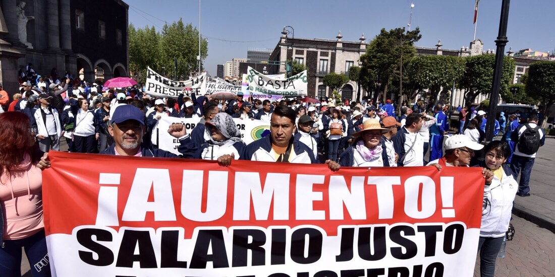 Manifestación de la SNTE en Toluca, en fotografía de archivo.