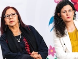 Las titulares de Bienestar y Consejería, Leticia Ramírez y Luisa María Alcalde, ayer.