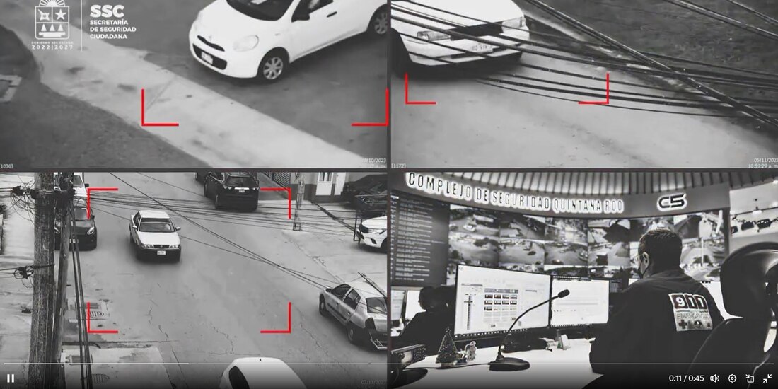 Imagen del momento en que fueron ubicados los vehículos con reporte de robo.