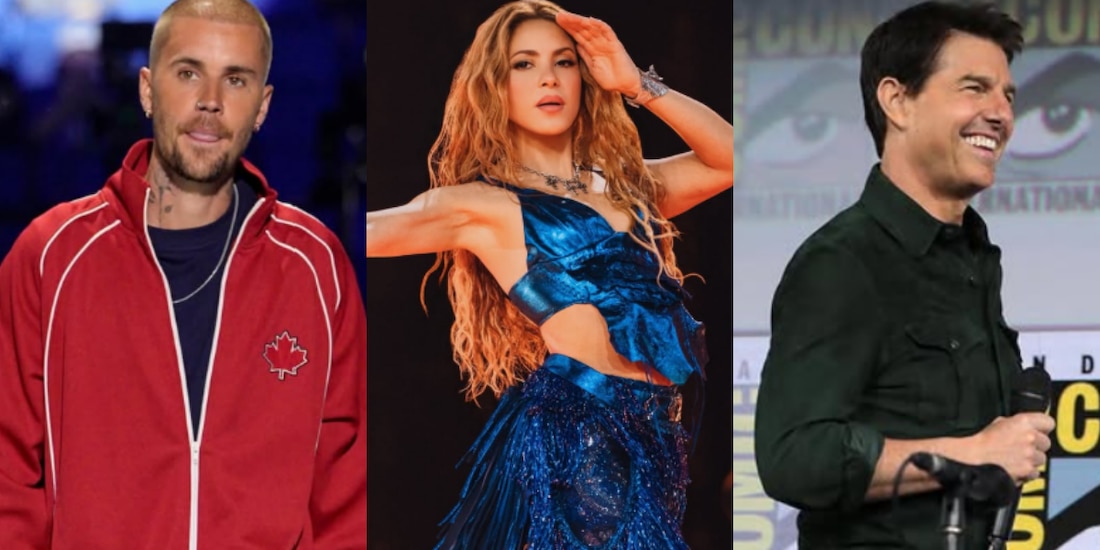 Justin Bieber, Shakira y Tom Cruise