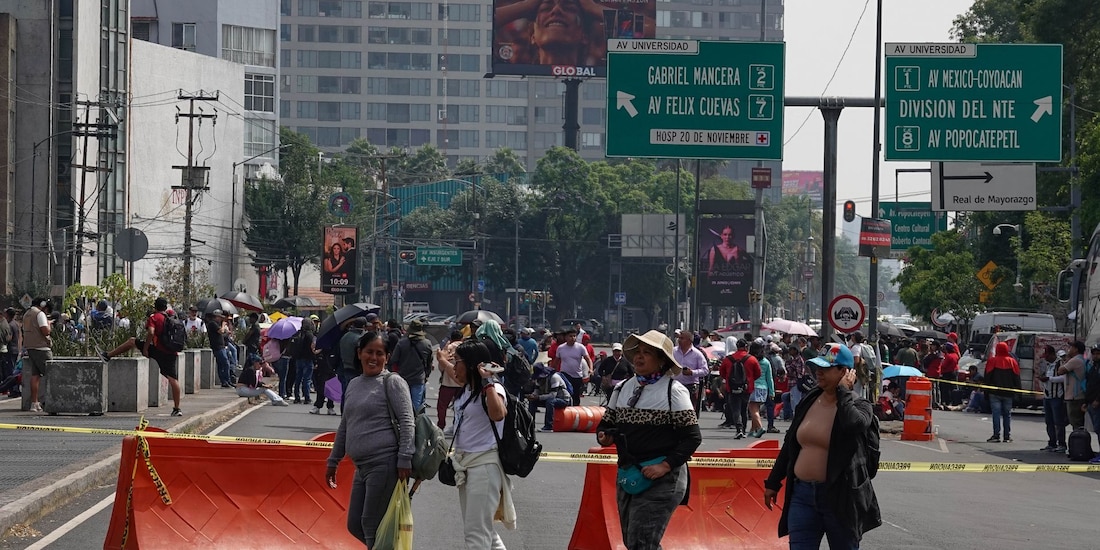 Integrantes de la Coordinadora Nacional de Trabajores de la Educación (CNTE)