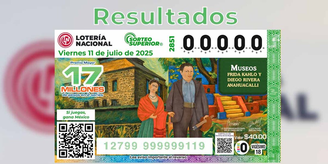 Resultados del Sorteo Superior 2851 del 11 de julio del 2025.
