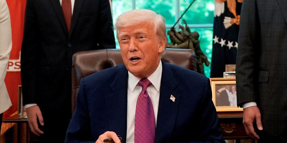 El presidente Trump, ayer, en la Casa Blanca.